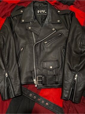 Vintage FMC Black Leather Jacket, Women’s Fit - Like New - Size XXL (Women’s)